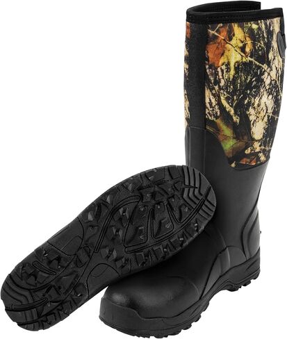Ubon Men's Waterproof Neoprene Rain Boot Insulated Rubber Boots for Mud Work, Hunting, Fishing and Gardening with Adjustable Mid Calf in Saudi Arabia