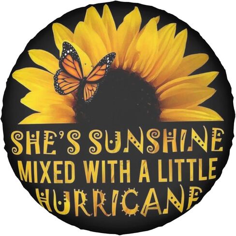 Spare Tire Cover Butterfly and Sunflower She is Sunshine Wheel Protectors Waterproof Dust-Proof Wheel Covers Universal Fit for SUV Truck Trailer RV Camper Travel Trailers 16 inch in Kuwait