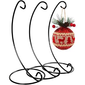 Abom 3 Pack 13in Ornament Display Stand, Air Plant Holder, Terrariums Hanger, Black Iron Hanging Hook for Christmas Halloween Decoration, Glass Crystal Witch Ball, Home Wedding, Party Decor
