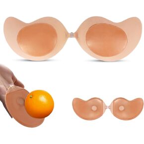 Double Sided Sticky Backless Strapless Bra, Push Up Adhesive Invisible Sticky on Bras for Wedding Dress