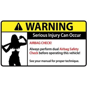Attention Remove Bra Female Funny Caution Warning Decal Sticker 5x3