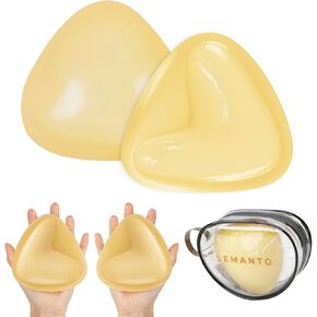Newest Double Sided Sticky Bra Inserts - Adhesive Invisible Strapless Push-Up Silicone Bra for Women, Reusable Backless Lift & Support, Comfortable Sticky Bras for Dresses & Outfits Beige