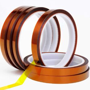 Valley'sYuMiao 9Rolls×10mm×108fts, Heat Tape for Sublimation, Heat Transfer Tape, Heat Resistant Tape, No Residue, Polyimide, Total Length 972fts, Max 260℃ in Kuwait