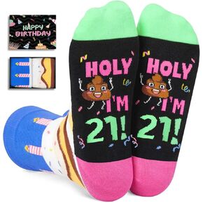 HAPPYPOP 21st Birthday Gifts Ideas Socks - Gifts for Guys in Their 21s, 21 Year Old Gifts for Men Women