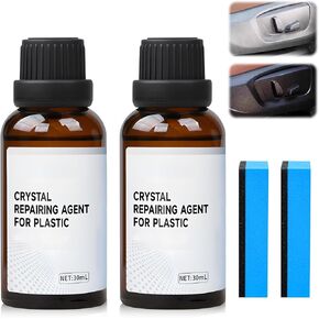 Crystal Coating for Car Plastic Parts, Plastic Parts Crystal Coating, Plastic Restorer for Cars, Refurbishing Agent for Automotive Interior & Exterior Plastic Parts (2PCS)