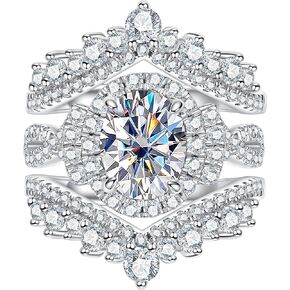 Oval Cut Moissanite Wedding Ring Sets for Women Infinity 3.88 CTTW Moissanite Cathedral Rings with Curved Enhancers Bridal Set Anniversary Engagement Ring Set (size-5)