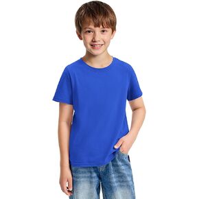 BOOPH Boys Shirts Short Sleeve T-Shirts Kids Basic Crew Neck Tops Casual Cotton Tees Clothes