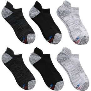 Hanes Men's Moves Performance, Moisture-Wicking Ankle & Low-Cut Socks, Breathable Mesh Panels, 6-Pack