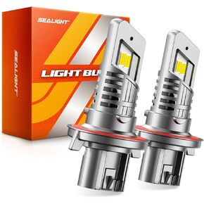 SEALIGHT 9005/HB3 H11/H8/H9/H16 Bulbs, 1:1 Mini Size HB3 Powersport Bulbs with Fan, Powersports or Fog Use Only, 3 Min Plug and Play, Pack of 4