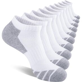 Heatuff 10 Pairs Men's Athletic Running Socks - Breathable Cushioned Low Cut Ankle Socks for Casual & Daily Wear