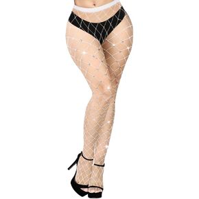 Benefeet Sox Womens Girls Fishnets Glitter Sparkle Fishnet Tights Sexy High Waist Fishnet Stockings Mesh Hollow Out Pantyhose