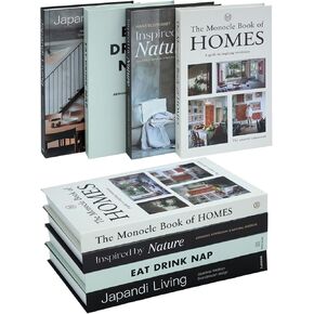 4Pcs Fake Books for Decoration - Decorative Books for Home Decor, Featuring Four Hardcover Themes, Ideal for Coffee Table Decoration, Living Room Display, Tabletop or Shelf Décor, Contemporary Stacked Hardcover Display Books.