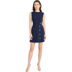 Donna Morgan Women's Sleeveless Button Front Sheath Fitted Waist-Professional Wear-Wedding Guest Dress
