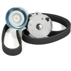 90K-39162A Serpentine Belt Drive Tensioner Component Kit Fit for Nissan Sentra 2.0L L4 DOHC, 2007-2012 Replace# Belt Tensioner 39162 11955JD20A 305396 89396, Serpentine Belt K060478 6PK1215