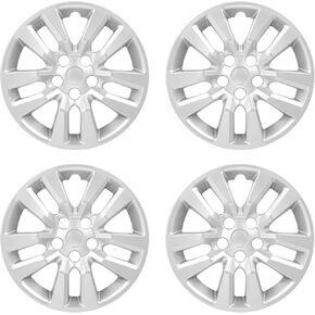 عجلات Hubcaps متوافقة مع Nissan Altima 2013-2018 العجلات 16 بوصة تغطي مجموعة سوداء من 4pcs (الفضة)