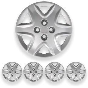 Hubcaps 14 بوصة لـ Honda-مجموعة من 4 أغطية من العجلات الفضية-أغطية محور الترباس لهوندا-بديل بديل متين لـ 14 "-تسهيل التثبيت