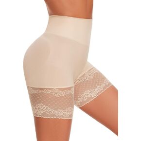 Shapewear Shorts, Tummy Control Mid-Waist Under Dress Shorts, Lace Seamless Body Shaper