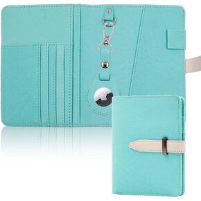 Deziliao Passport wallets, Mulit-purpose RFID Blocking Passport Holder AirTag Wallet, Travel Wallet（Blue-white）