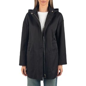 Alpine Swiss Lorie Womens Rain Jacket Removable Hood Long Rain Coat Trench Coat Windbreaker