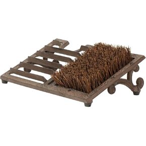Cast Iron Boot Scraper, Outdoor Shoe Cleaner (Brown)