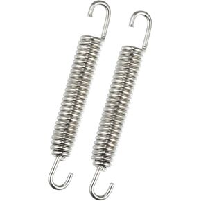ACROPIX 2 Pcs Motorcycles Universal Exhaust Pipe Spring 80mm 3.15" Stainless Steel Exhaust Pipe Spring Hook Modified Accessory Silver Tone Car Parts