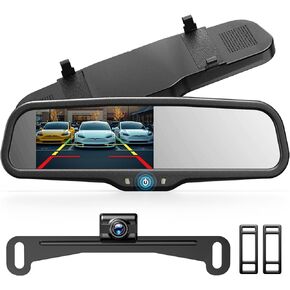 Auto-Vox Rear View Mirror Camera: 4.3'' OEM HD Wireless Backup Camera with Intelligent Light Sensing Display System,IP69 Waterproof, Clear Night Vision Back Up Cam for Cars, Trucks & Pickups
