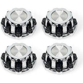 4pcs Chrome Wheel Center Caps(Glossy Silver)8 Lugs, Compatible with 1998-2013 Chevy Silverado Avalanche Suburban&GMC Sierra Yukon 1500 2500 3500 16" Rim Hub Cover, Replace 15039489 15039488