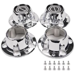 Cheda Center Caps Hubs متوافقة مع Ford F150 Bronco Van 1980-1996 Chrome 4x4 2 Open (Black) 560-3026 F37A-1A1096 560-3138