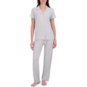 BORN Button Up Pajamas for Women, Soft Pajama Set and Long PJ Pants Set, Women's Sleepwear
