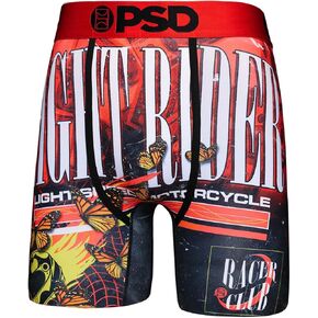 PSD Men's Racing Print Boxer Briefs - 7 Inch Inseam Breathable and Supportive Men's Underwear with Moisture-Wicking Fabric