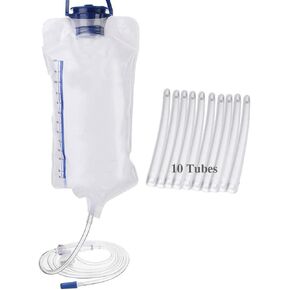 Enema Bag Reusable Kit Colon Enema Cleansing Bag Coffee and Water Colon Cleanse with 10 Replacement Clean Tubes 1200ML