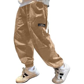 BINPAW Boys Camo Cargo Pants Youth Kids Elastic Waist Casual Jogging Trousers with Pockets 5-14 Years