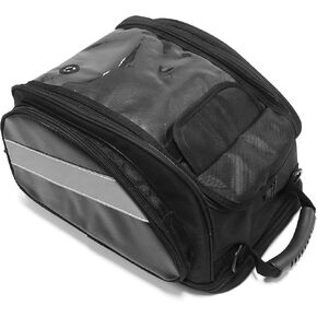 MZS Motorcycle Tank Bag, 19L-24L Expandable Strong Magnetic Gas Tank Bag, Dual Use Waterproof Motorbike Helmet Bag Luggage Storage Backpack fit Street Enduro Sport Adventure Cruiser Touring Bike
