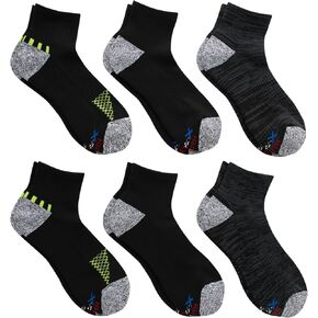Hanes Men's Moves Performance, Moisture-Wicking Ankle & Low-Cut Socks, Breathable Mesh Panels, 6-Pack