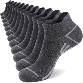 12 Pairs Mens Ankle Socks Lightweight Athletic Casual Low Cut Socks for Men With Tab Shoes Size 6-12