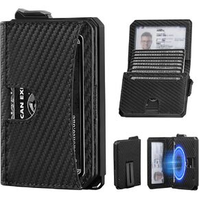 محفظة للرجال ، والرجال الحد الأدنى محفظة 8-12 بطاقات ، منبثقة البطاقة محفظة RFID ، محفظة Bifold Slim مع مقطع النقود ومعرف نافذة ، محفظة تكتيكية للركاب ، علامة البلاط والتعقب (براون) in Kuwait