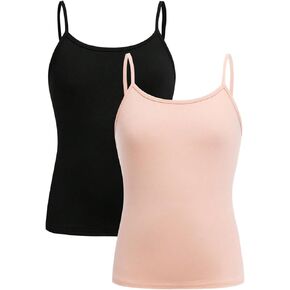Girl's Lace Tank Tops Ribbed Knit Sleeveless Basic Tank Shirts Cute Camisole Tops