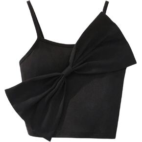 Shenhe Girl's Big Bow Front Spaghetti Strap Scoop Neck Scoop Scoop Scoappess Top Camisole Top