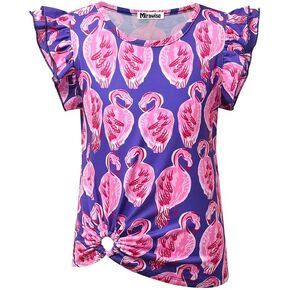 القمصان الصيفية للفتيات قمصان غير رسمية Tee T Shirt Top Top Trendy للمدرسة 6-13y