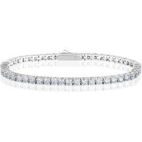 Moissanite Tennis Bracelet 925 Sterling Silver Moissanite Bracelet D Color VVS1 Lab-Grown Moissanite Diamond Bracelet for Women Men