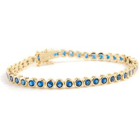ADINA EDEN Women's Sapphire CZ Bezel Tennis Bracelet
