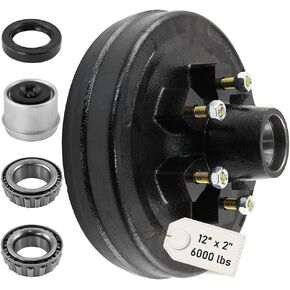 6 على طقم طبل فرامل مقطورة 5200-6000 رطل محور محور HUBER DUTH ، 6 BOLT TRAILER BRAKE HUB طبل ل 12 "× 2" مجموعة فرامل كهربائية وهدروليكية