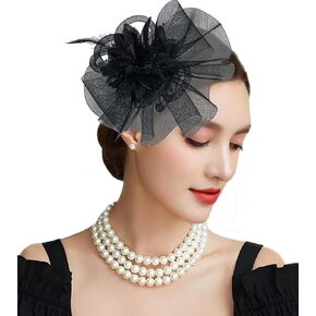 Dodheah Fascinators Derby Hats for Women Tea Party Hat Cocktail Party Fancy Flower Headwear for Church Wedding