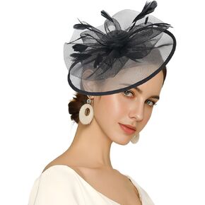 Markest Fascinators Hats for Women Tea Party Hat Vintage Derby Hats Cocktail Wedding Headwear Church Headpiece
