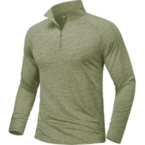 MAGCOMSEN Men's Sun Protection Long Sleeve Shirts 1/4 Zip Up Rash Guard Lightweight Quick Dry Fishing Running T-Shirts