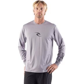 Rip Curl Men's Long Sleeve Rashguard-UPF 50+ Sun Protection Surf Shirt, Loose Fit Rash Vest