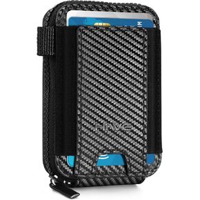 محفظة صغيرة للنساء مع إعادة شحنها تجد جهاز التتبع الخاص بي ، حامل بطاقة ائتمان Zipper Accordion مع مفاتيح ، مضاد للأزياء ضئيل ، وردي