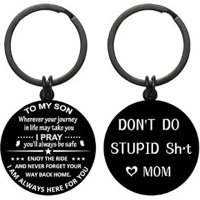 Son Gifts from Mom - To My Son, 16-21th Adult Teen Boy Birthday Graduation 2025 Present Ideas - Unique & Funny Boys Keychain