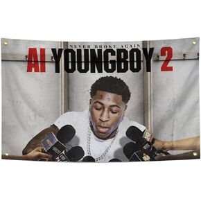 Biiaiue Youngboy لم يكسر مرة أخرى علمًا مضحكًا ملصقًا مضحكًا ، رجل كهف كهف جدار ، لتزيين غرفة المسكن ، والتصوير ، والأحداث ، والمهرجانات.