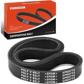 A-Premium Stretch Fit Serpentine Drive Belt Compatible with Mazda 3 2004-2009, 3 Sport 2009, 5 2006-2010, 2.0L 2.3L - Replace LF5115908